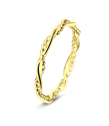 Unique Twirl Gold Plated Silver Ring NSR-3334-GP